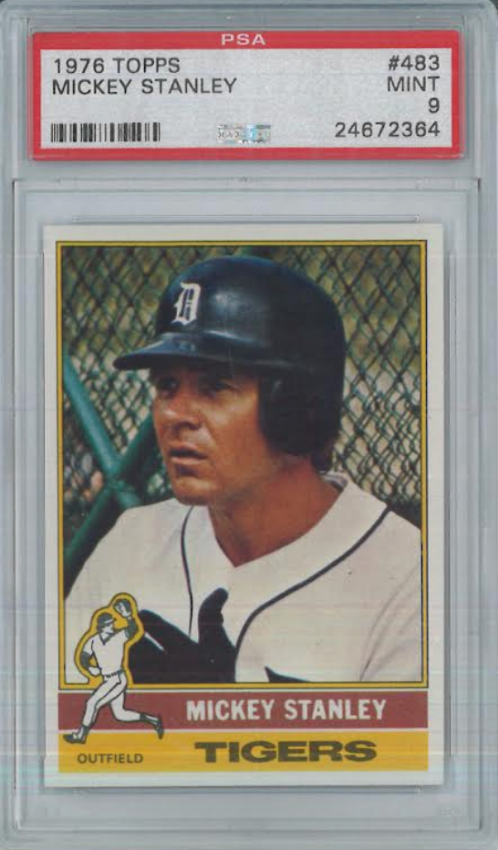 1976 Topps #483 Mickey Stanley PSA MINT 9