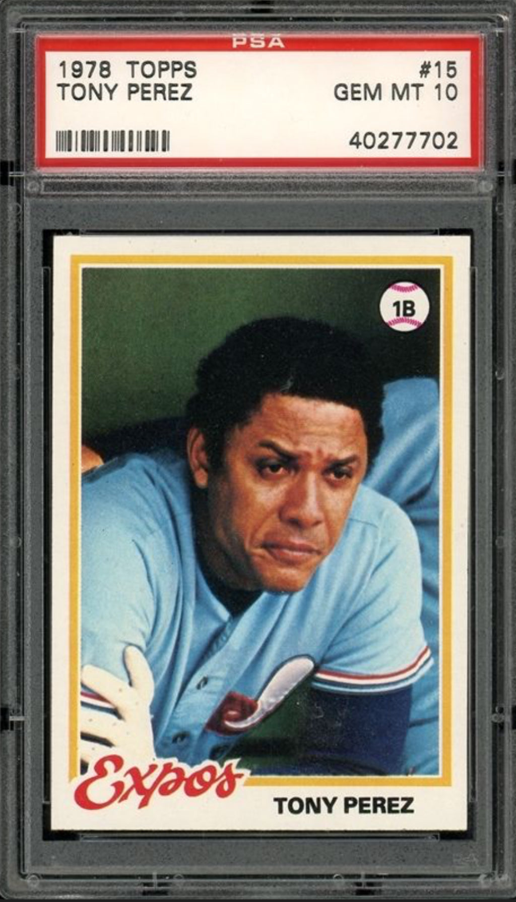 1978 Topps #15 Tony Perez PSA GEM MINT 10