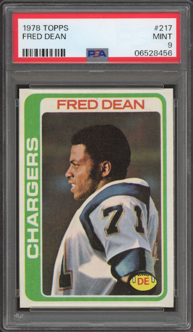 1978 Topps #217 Fred Dean ROOKIE PSA MINT 9