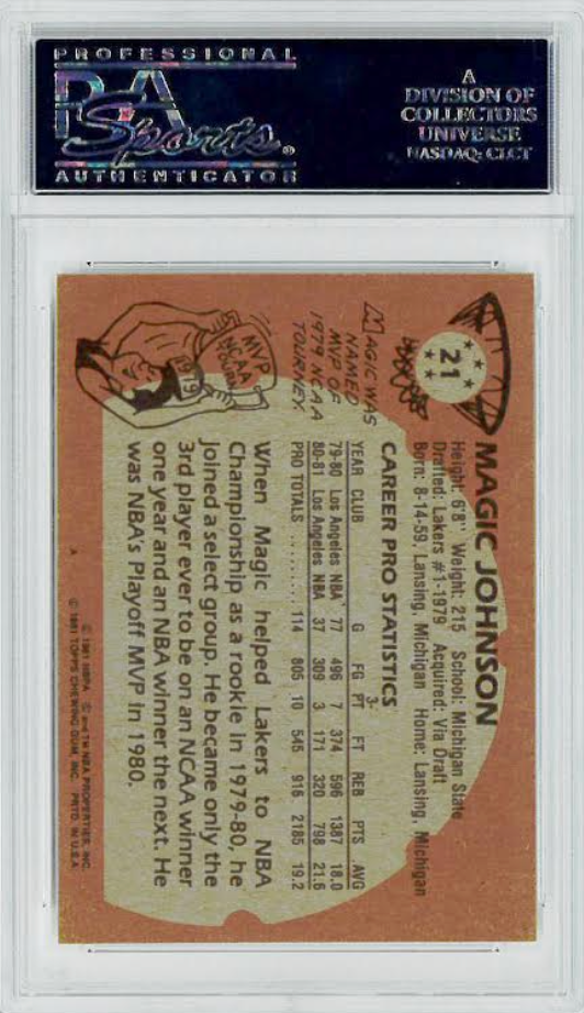 1981 Topps #21 Magic Johnson PSA 9
