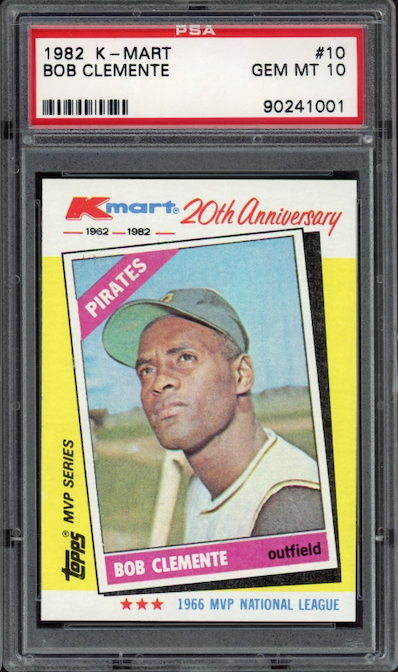 1982 K-Mart #10 Bob (Roberto) Clemente PSA GEM MINT 10