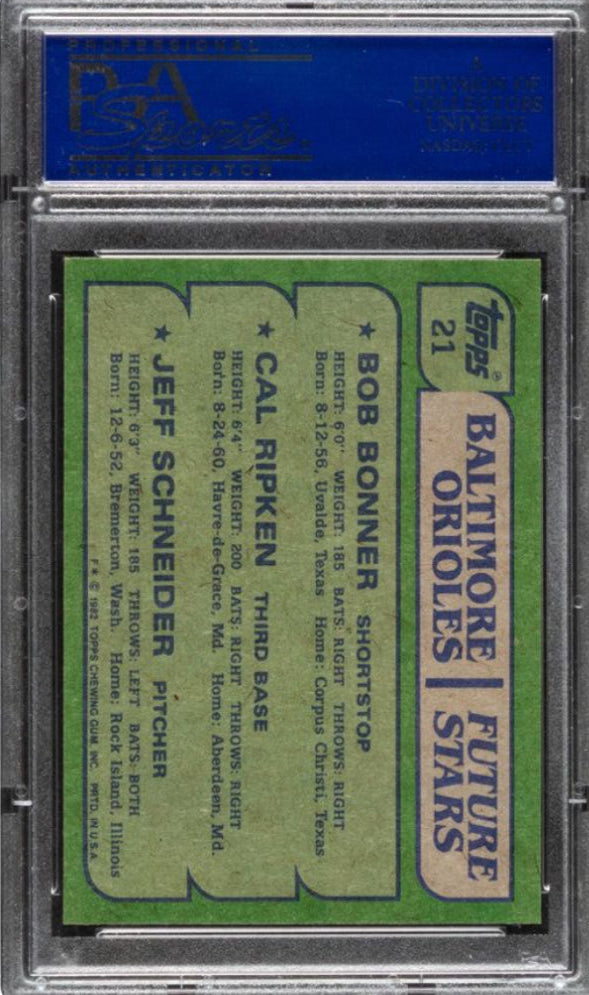 1982 Topps Orioles Future Stars #21 Cal Ripken Jr. ROOKIE PSA MINT 9