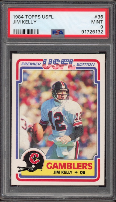 1984 Topps USFL #36 Jim Kelly ROOKIE PSA MINT 9
