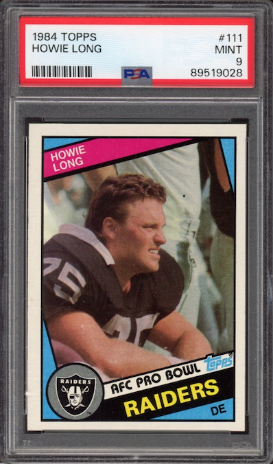 1984 Topps #111 Howie Long ROOKIE PSA MINT 9