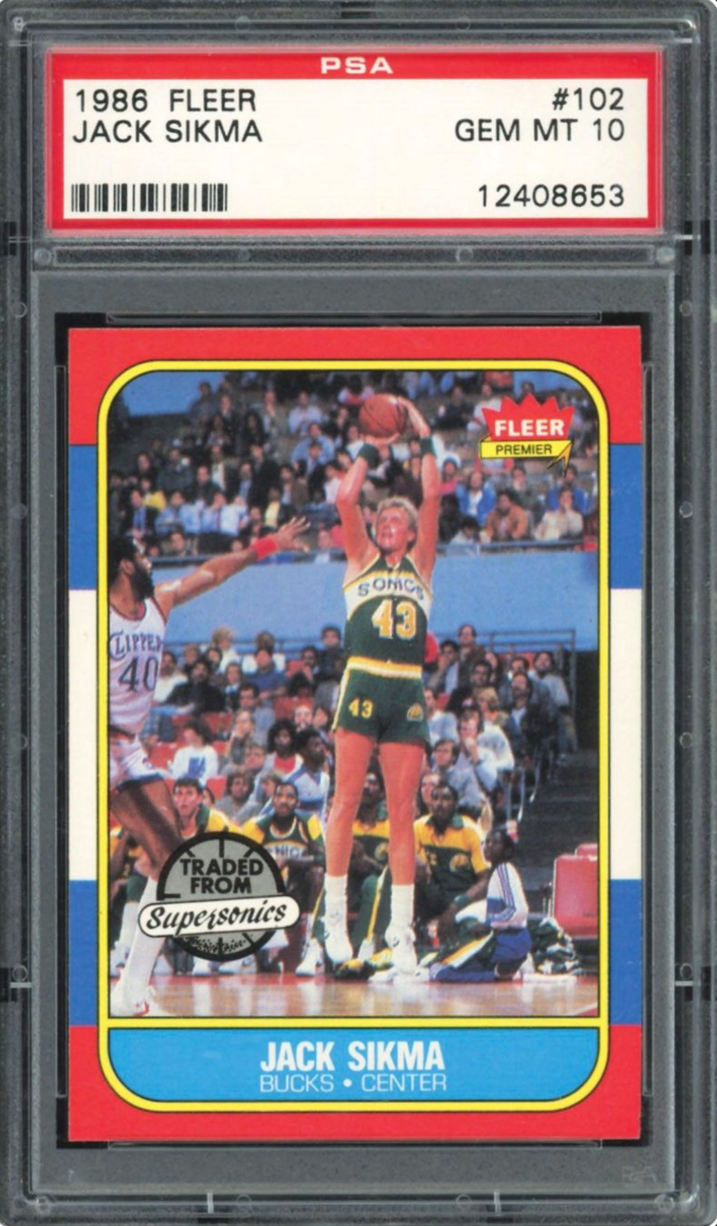 1986 Fleer #102 Jack Sikma PSA GEM MINT 10