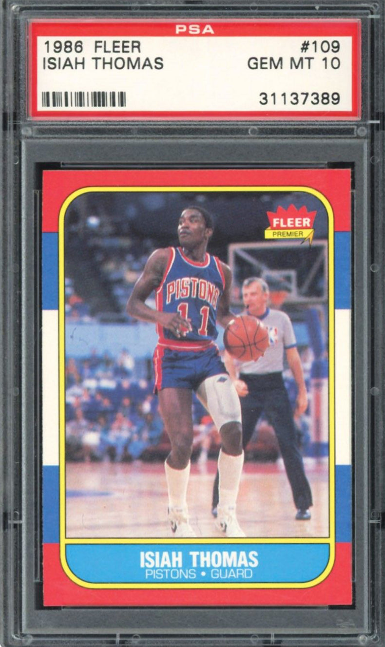 1986 Fleer #109 Isiah Thomas PSA 10