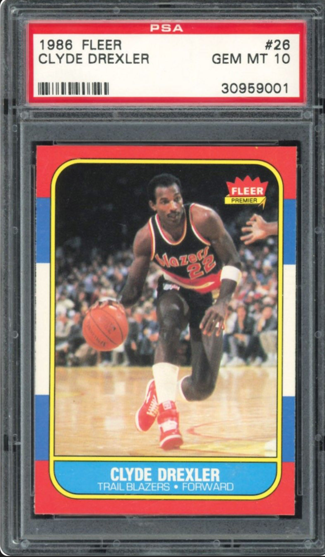 1986 Fleer #26 Clyde Drexler ROOKIE PSA GEM MINT 10