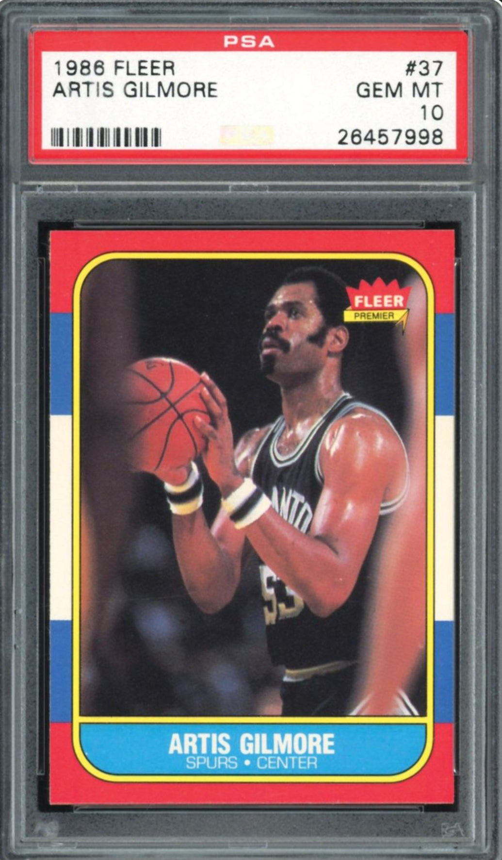 1986 Fleer #37 Artis Gilmore PSA GEM MINT 10