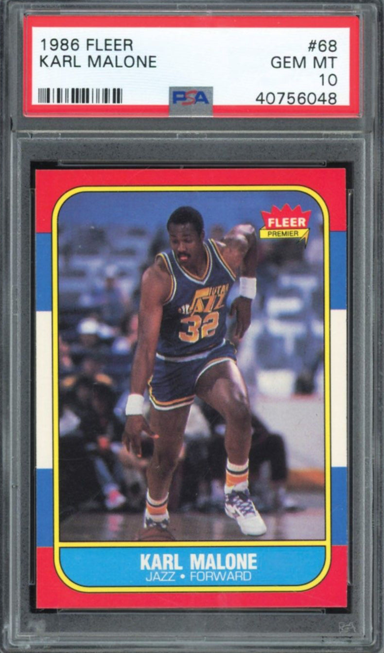 1986 Fleer #68 Karl Malone PSA 10