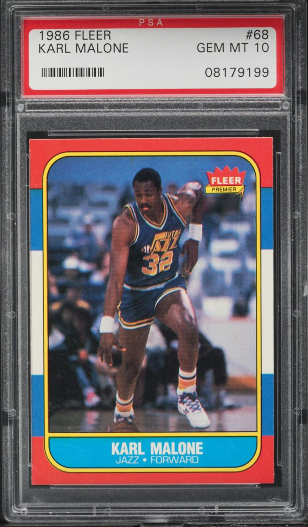 1986 Fleer #68 Karl Malone PSA 10