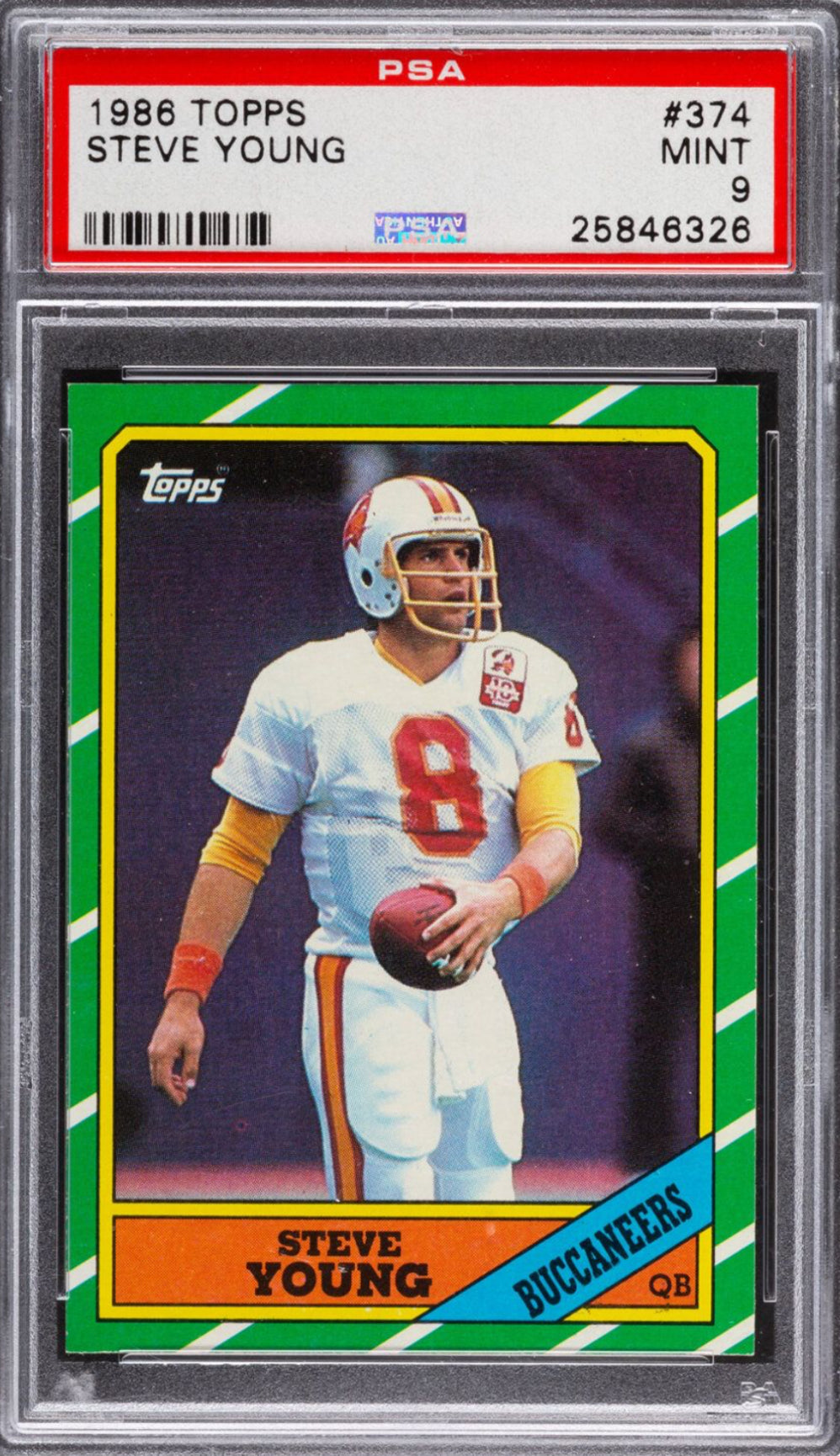 1986 Topps #374 Steve Young ROOKIE PSA MINT 9