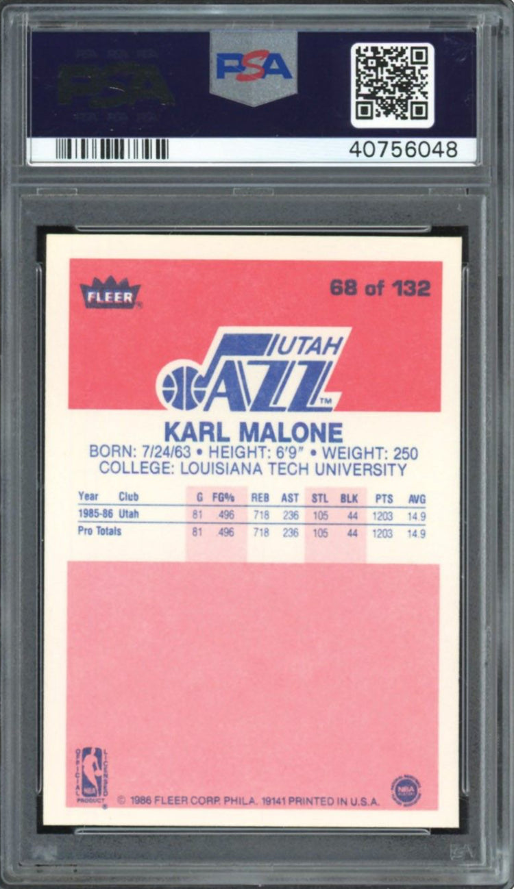 1986 Fleer #68 Karl Malone PSA 10