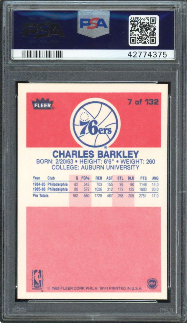 1986 Fleer #7 Charles Barkley PSA 10