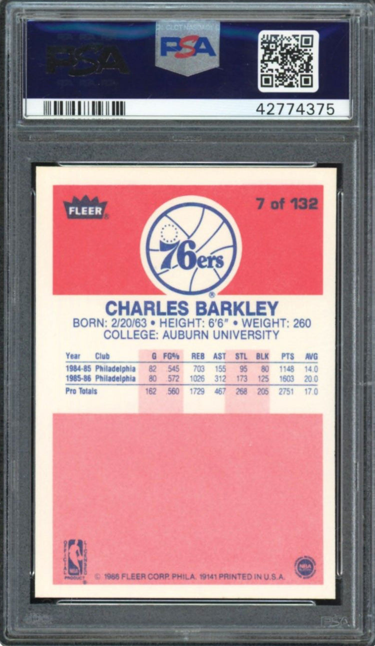 1986 Fleer #7 Charles Barkley PSA 10