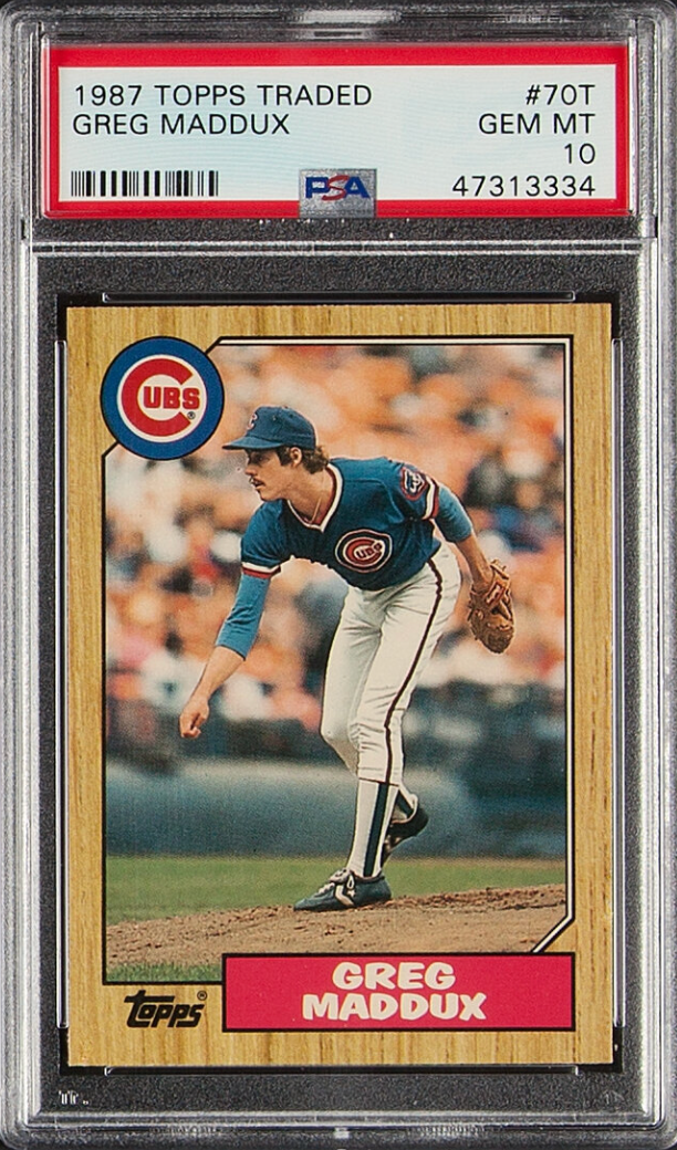 1987 Topps Traded #70T Greg Maddux ROOKIE PSA GEM MINT 10