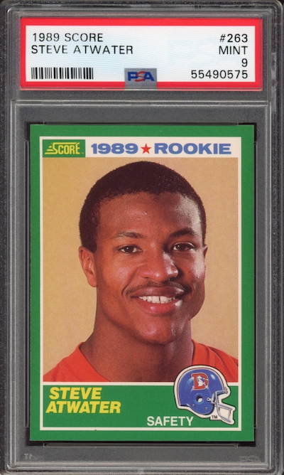 1989 Score #263 Steve Atwater ROOKIE PSA MINT 9