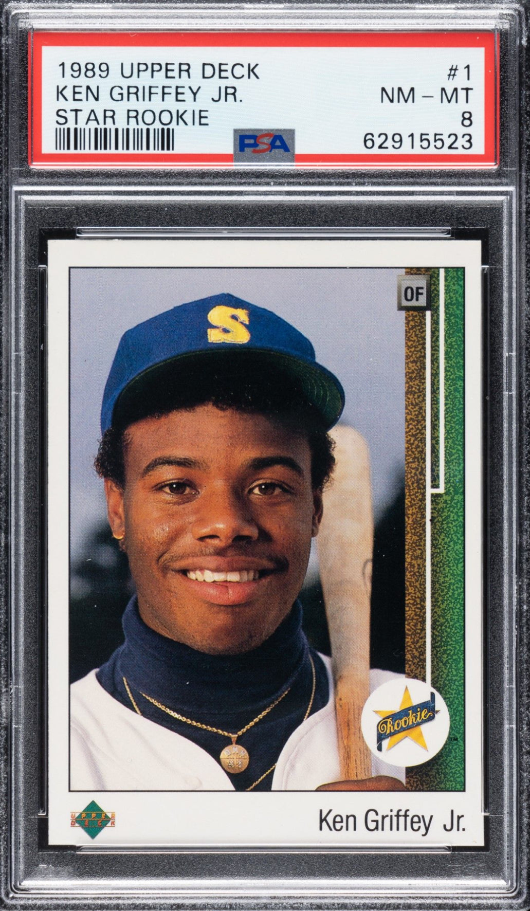1989 Upper Deck #1 Ken Griffey Jr. ROOKIE PSA NM-MT 8