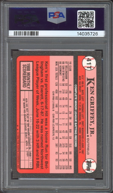 1989 Topps Traded Tiffany #41T Ken Griffey Jr. ROOKIE PSA GEM MINT 10