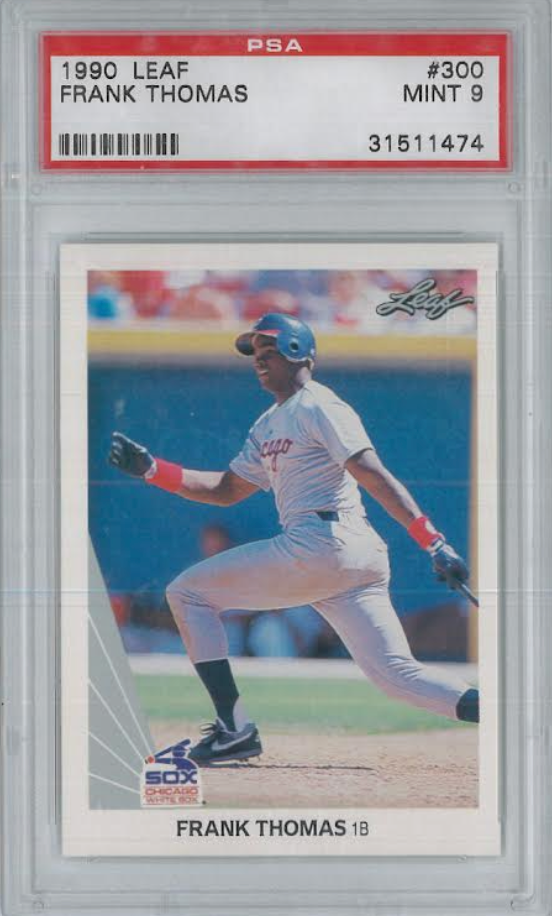 1990 Leaf #300 Frank Thomas ROOKIE PSA MINT 9