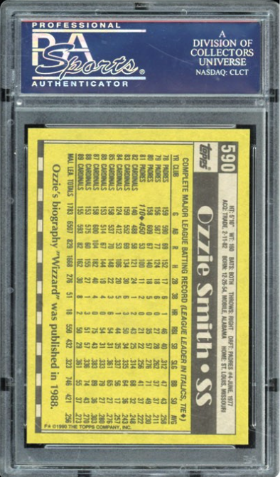 1990 Topps #590 Ozzie Smith PSA 10