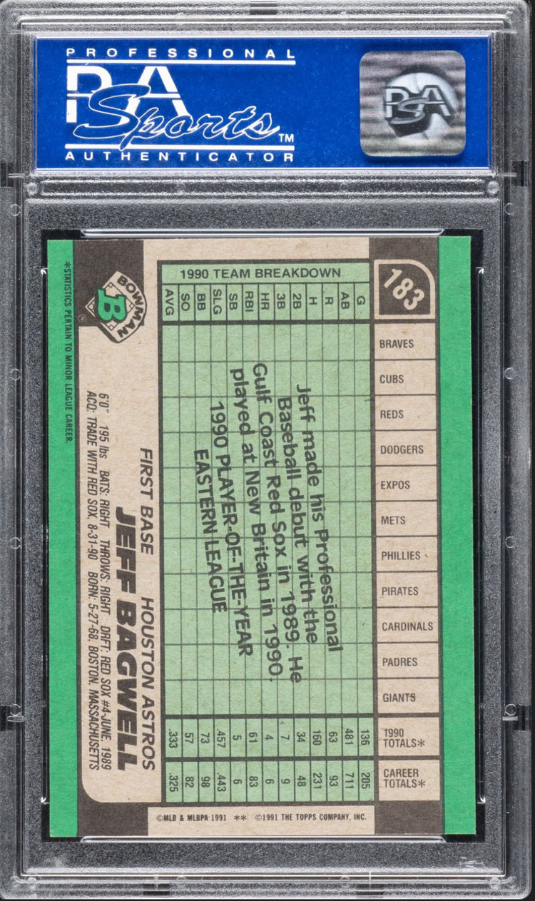1991 Bowman #183 Jeff Bagwell PSA 9