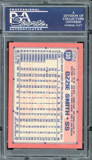 1991 Topps #130 Ozzie Smith PSA 10