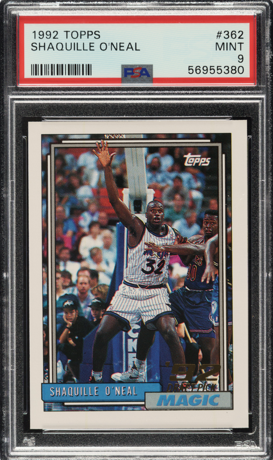 1992 Topps #362 Shaquille O’Neal ROOKIE PSA MINT 9