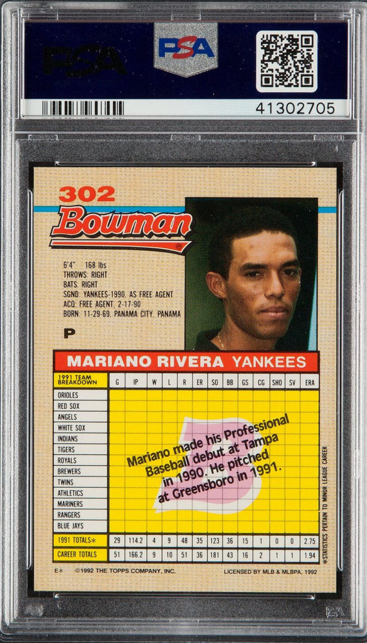 1992 Bowman #302 Mariano Rivera PSA 10