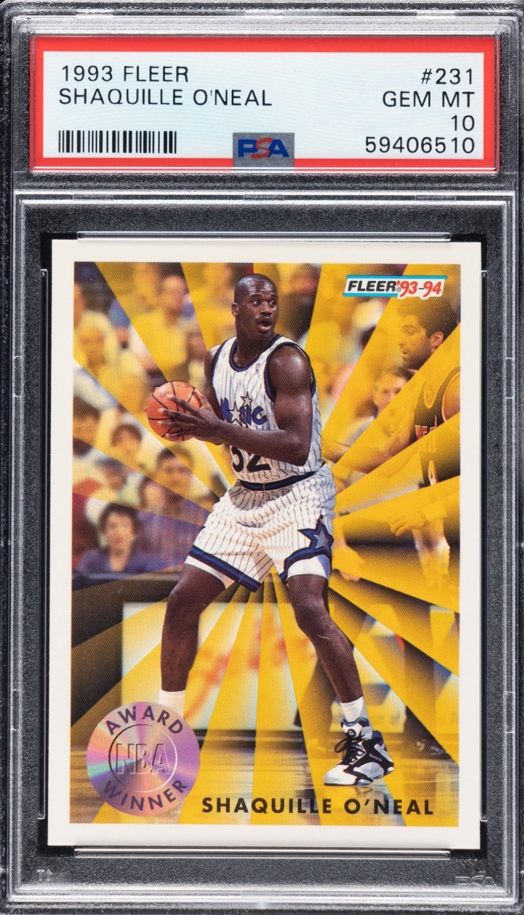 1993 Fleer #231 Shaquille O’Neal PSA GEM MINT 10