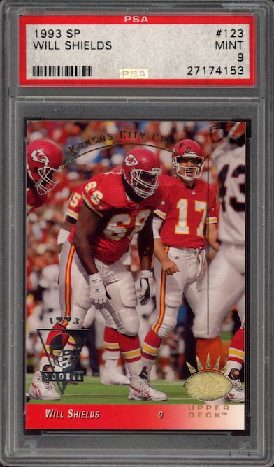 1993 SP #123 Will Shields ROOKIE PSA MINT 9