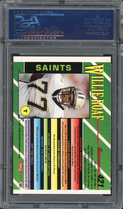 1993 Bowman #421 Willie Roaf Foil ROOKIE PSA MINT 9