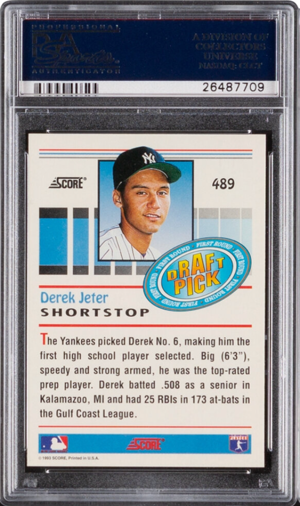 1993 Score #489 Derek Jeter PSA 10