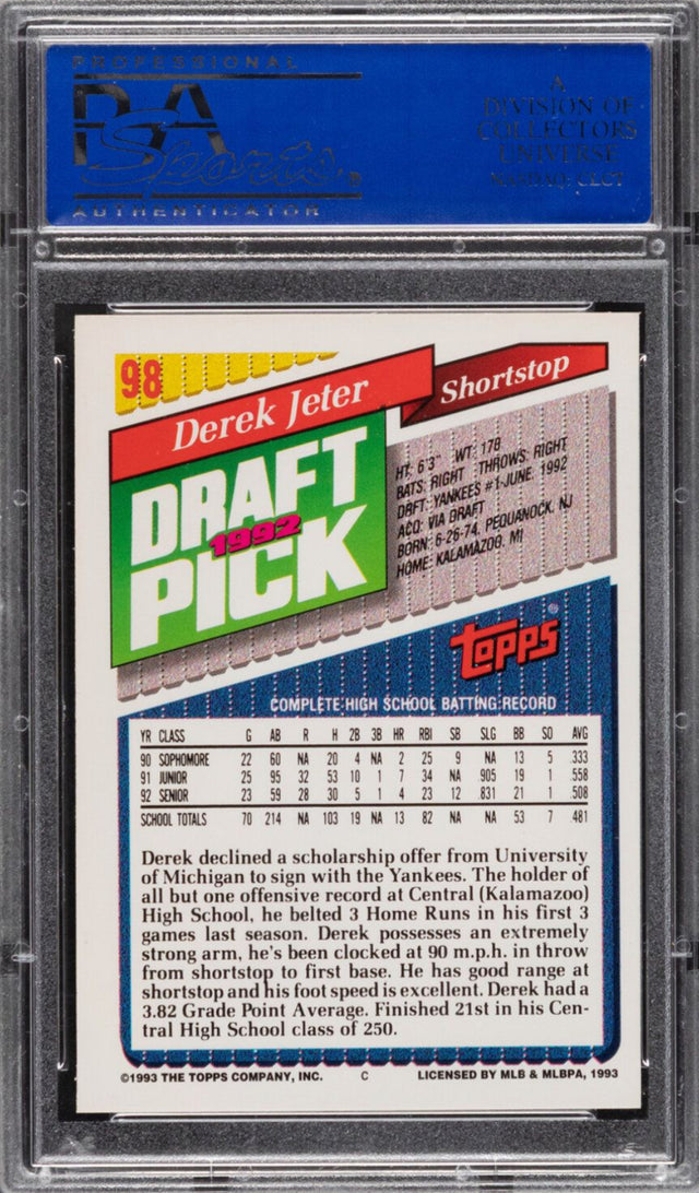 1993 Topps #98 Derek Jeter PSA 10