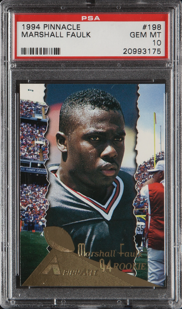 1994 Pinnacle #198 Marshall Faulk ROOKIE PSA GEM MINT 10
