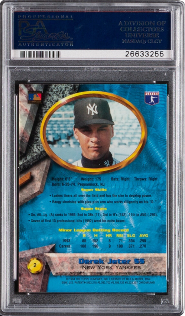 1994 Bowman’s Best Blue #2 Derek Jeter PSA 10