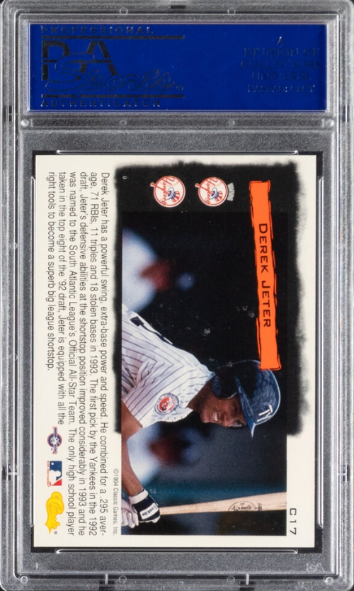 1994 Classic Cream of the Crop #C17 Derek Jeter PSA 10