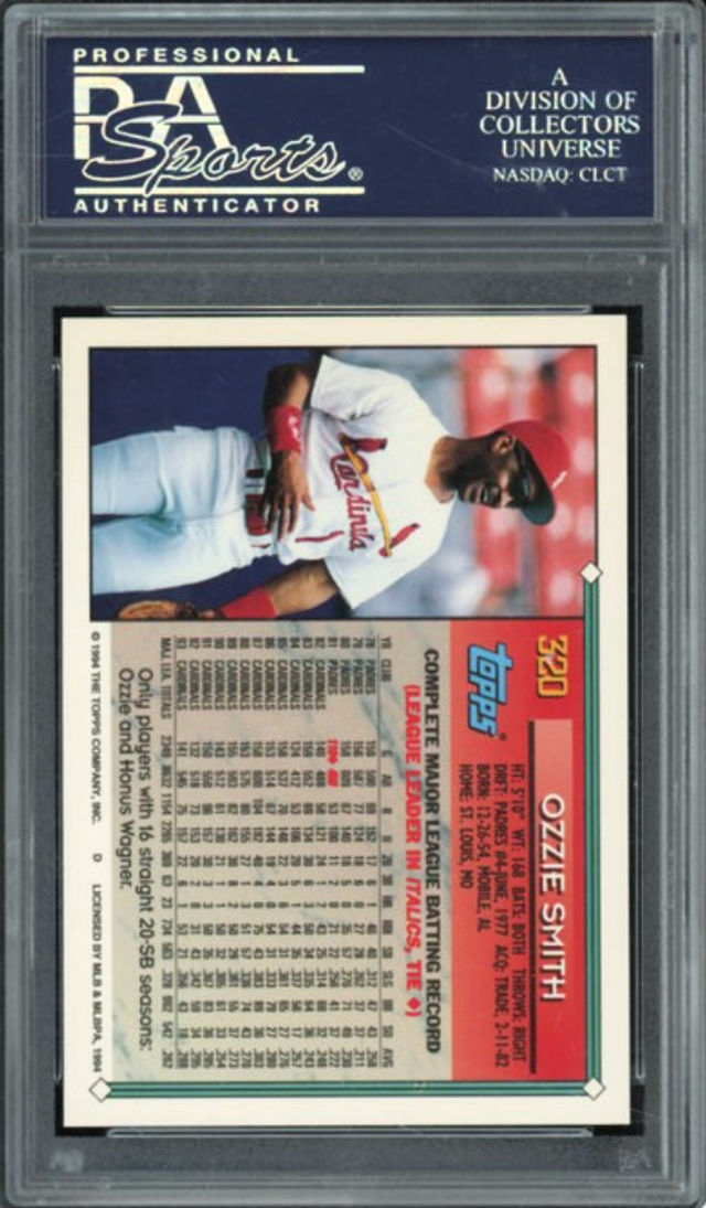 1994 Topps #320 Ozzie Smith PSA 10