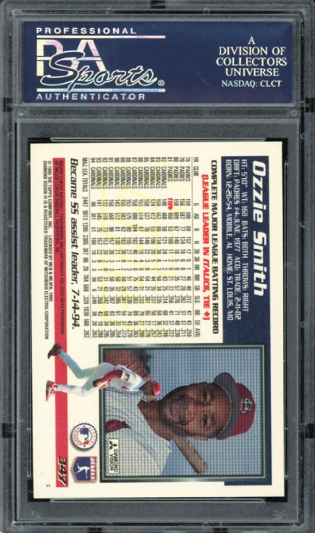 1995 Topps #347 Ozzie Smith PSA 10