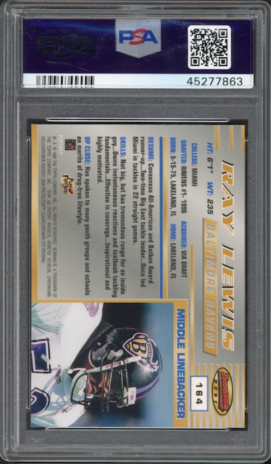 1996 Bowman's Best #164 Ray Lewis ROOKIE PSA GEM MINT 10