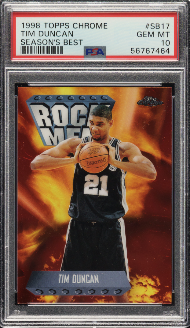 1998 Topps Chrome Season’s Best #SB17 Tim Duncan PSA GEM MINT 10