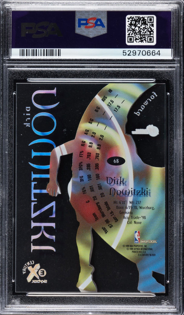 1998 Skybox E-X Cent. #68 Dirk Nowitzki ROOKIE PSA GEM MINT 10