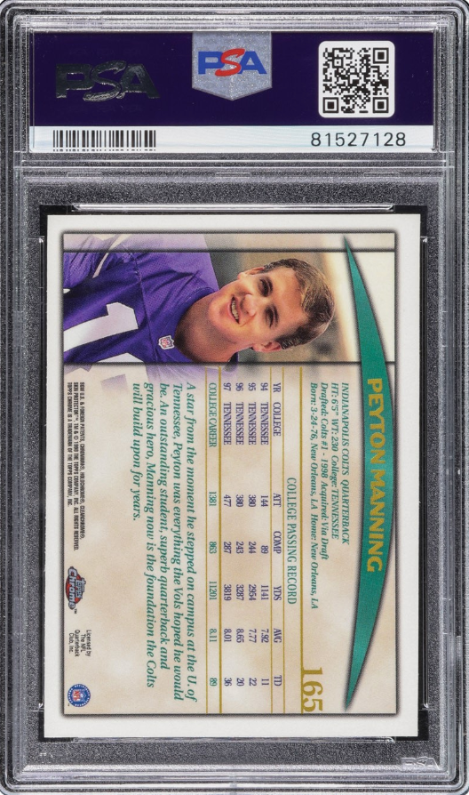 1998 Topps Chrome #165 Peyton Manning PSA 10