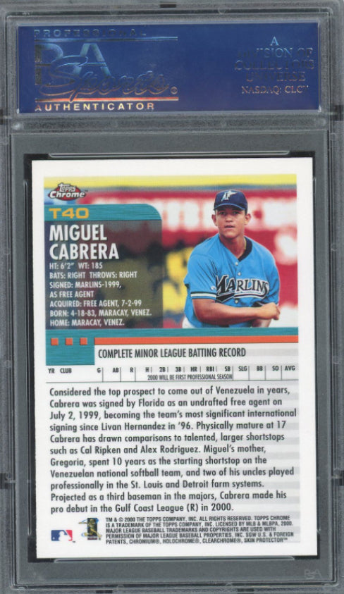 2000 Topps Chrome Traded #T40 Miguel Cabrera PSA 9