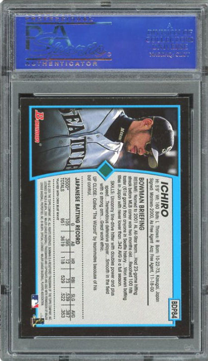 2001 Bowman Draft Picks #84 Ichiro Suzuki PSA 10