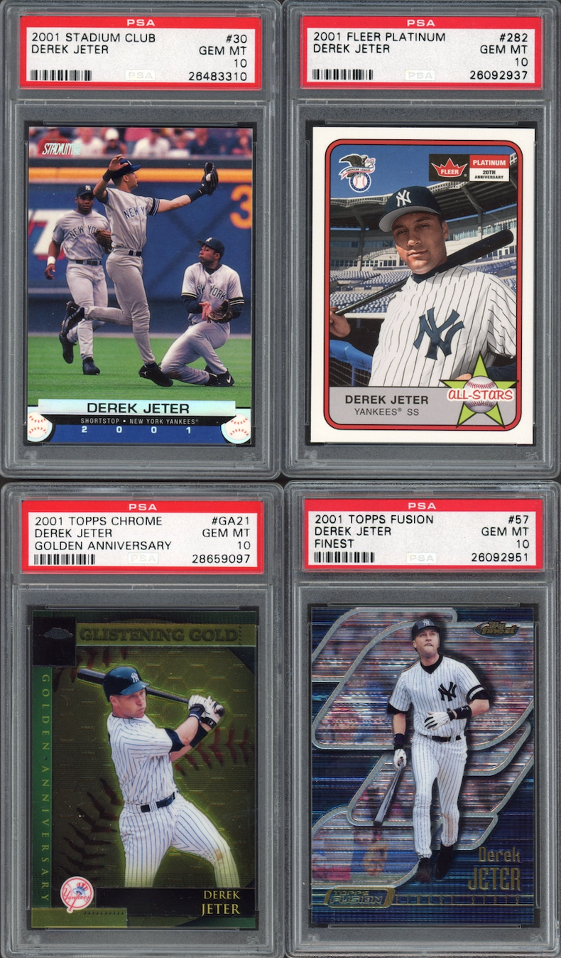 Lot of 4 2001 Derek Jeter PSA 10 Cards