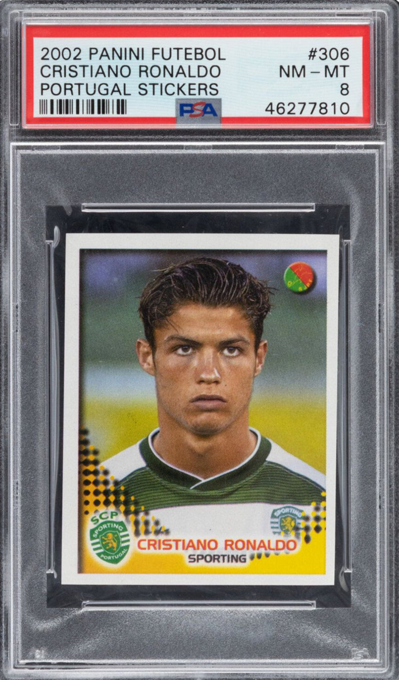 2002 Panini Futebol Portugal Stickers #306 Cristiano Ronaldo PSA 8