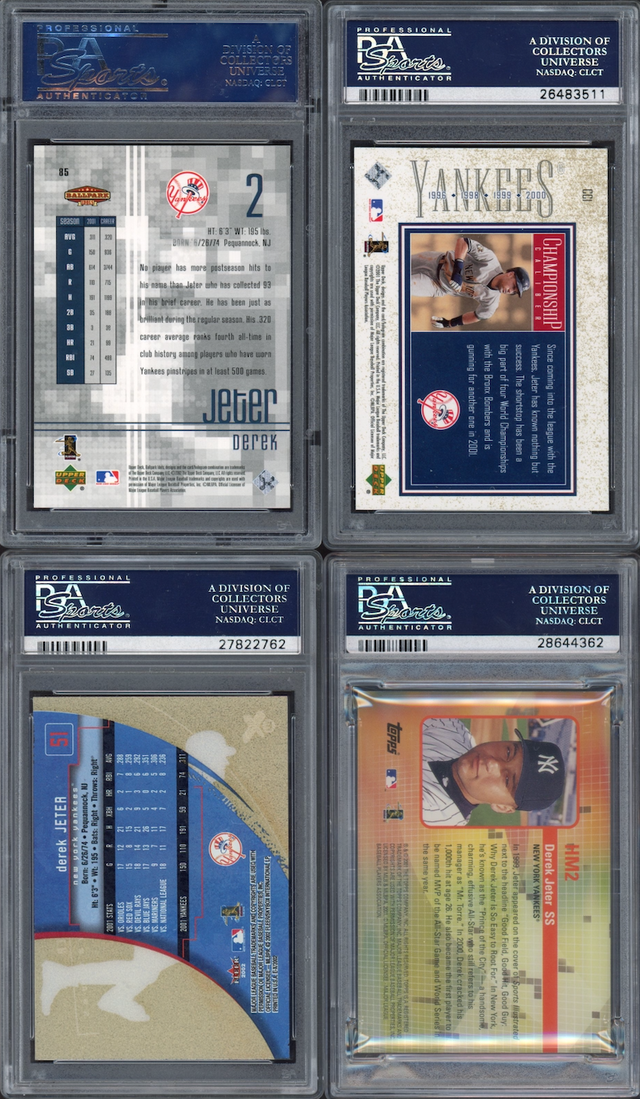 Lot of 4 2002 Derek Jeter PSA 10 Cards