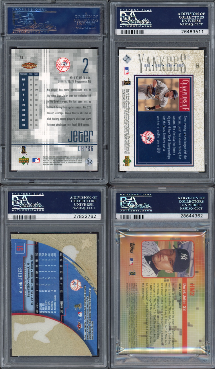 Lot of 4 2002 Derek Jeter PSA 10 Cards