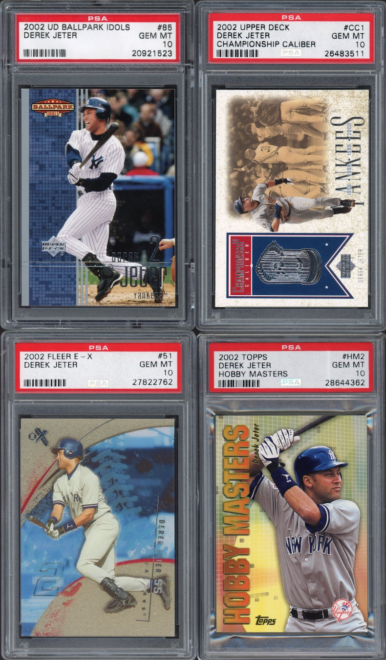 Lot of 4 2002 Derek Jeter PSA 10 Cards