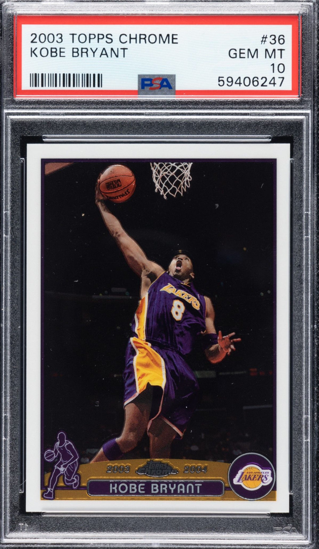 2003 Topps Chrome #36 Kobe Bryant PSA GEM MINT 10